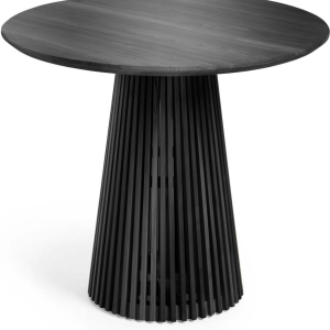 Spisebord Jeanette Kave Home i massivt Mindi-træ Ø90ÃH78 cm sort mat